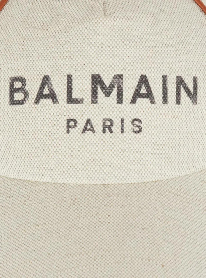 Balmain Hats And Caps Women Cotton BArmy Cap With Logo White