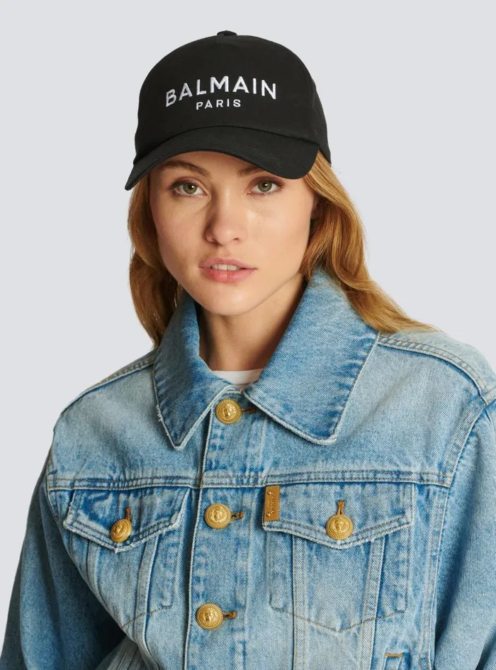 Balmain Hats And Caps Women Embroidered Paris Cap Black