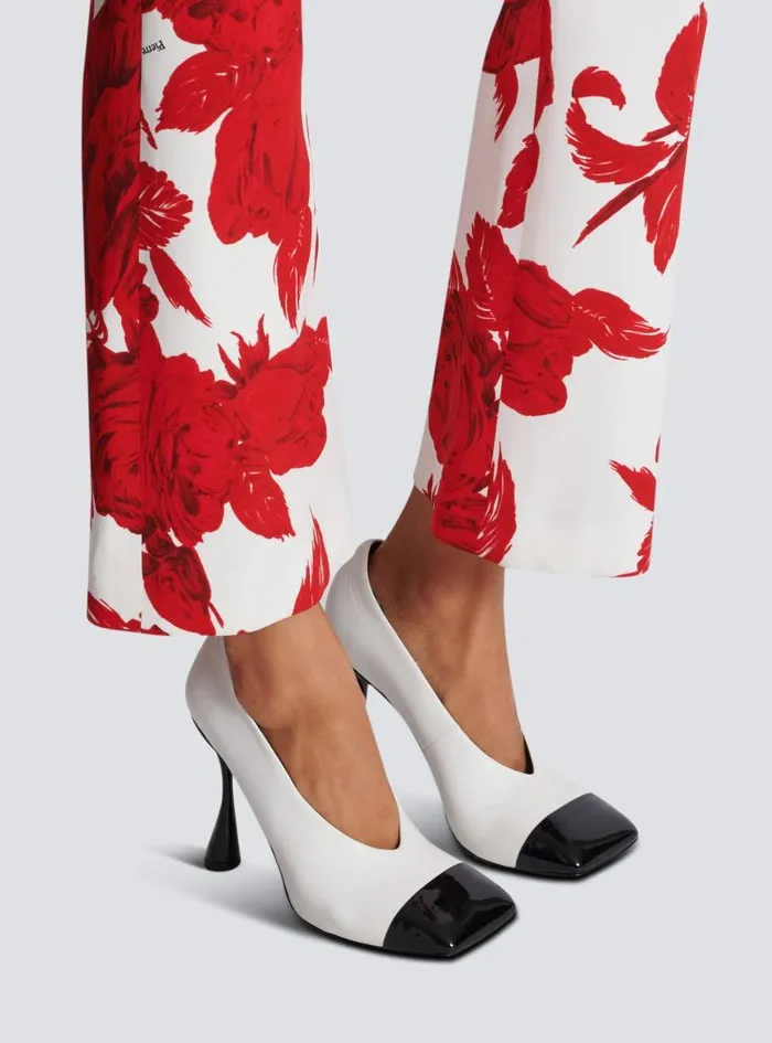 Balmain High Heels and Pumps Women Eden Twotone Pumps In Lambskin And Patent Leather White