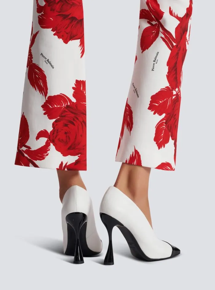 Balmain High Heels and Pumps Women Eden Twotone Pumps In Lambskin And Patent Leather White