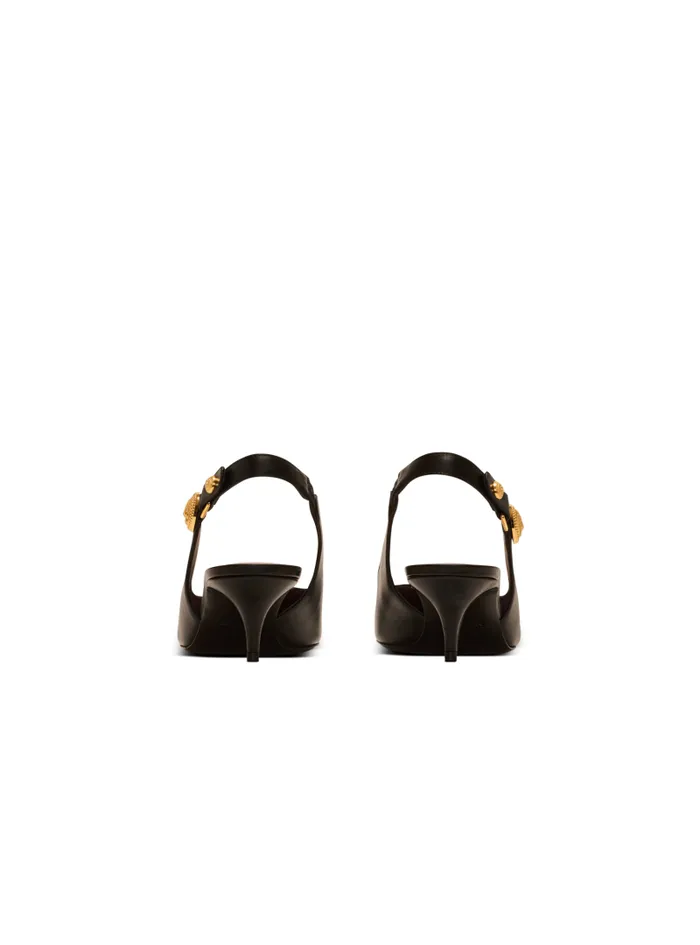 Balmain High Heels and Pumps Women Eva Kitten Slingbacks In Calfskin Black