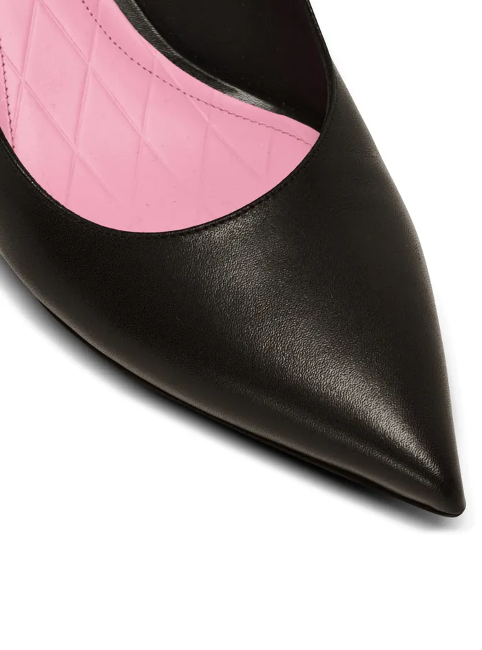 Balmain High Heels and Pumps Women Eva Kitten Slingbacks In Calfskin Black