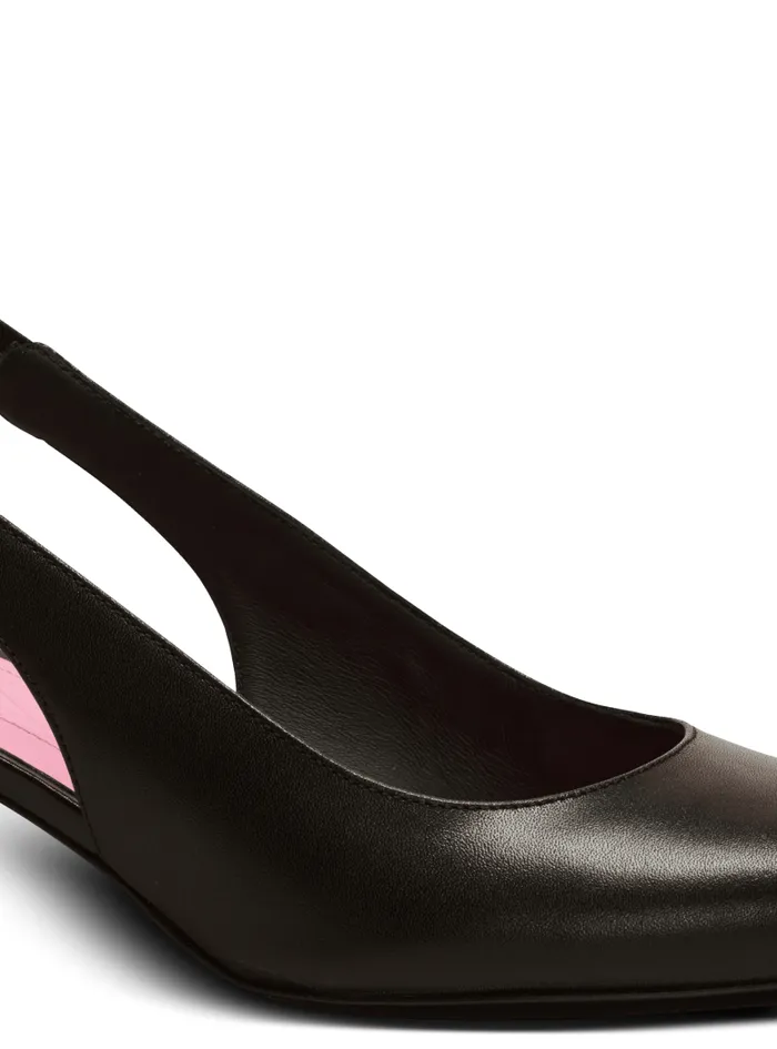Balmain High Heels and Pumps Women Eva Kitten Slingbacks In Calfskin Black