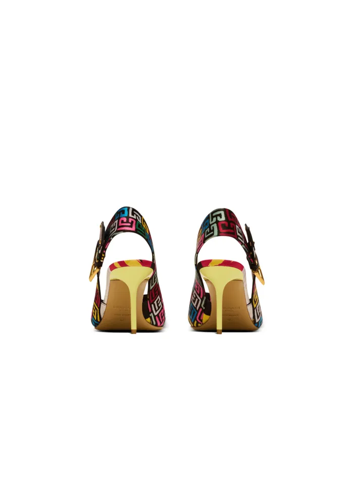 Balmain High Heels and Pumps Women Heeled Ruby Slingbacks In Printed Satin Multicolor
