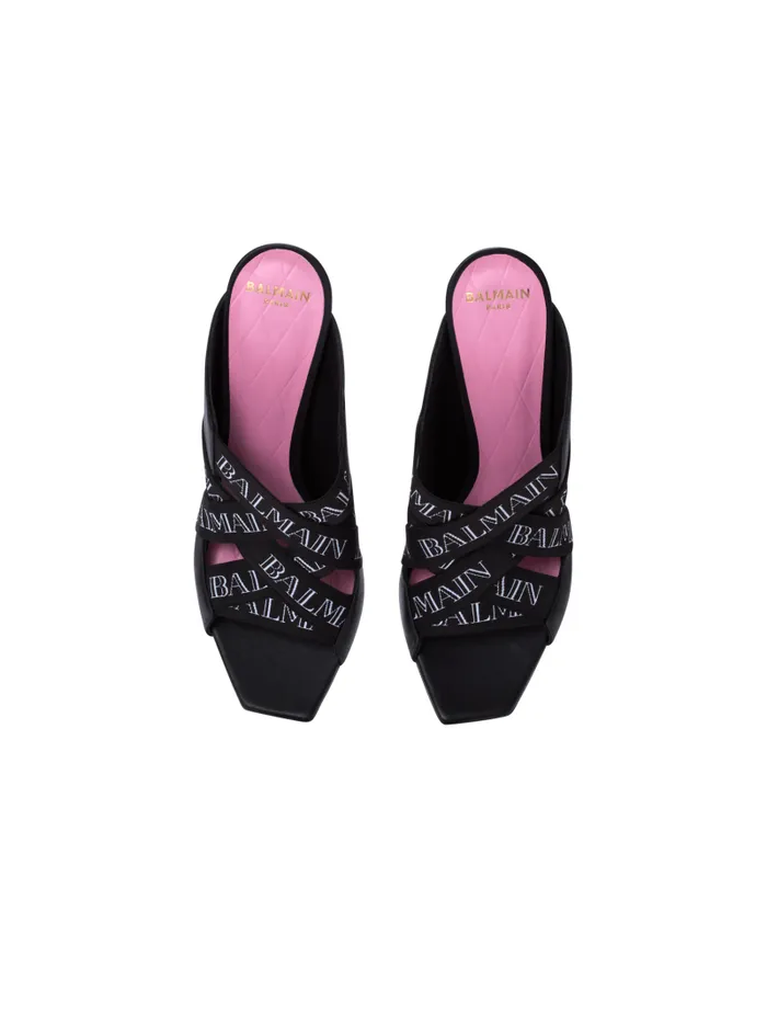 Balmain High Heels and Pumps Women Ruby Mules With Vintage Straps Black