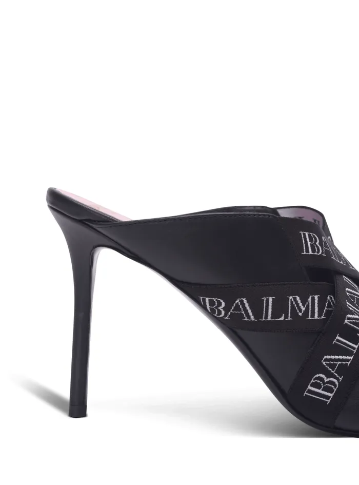 Balmain High Heels and Pumps Women Ruby Mules With Vintage Straps Black