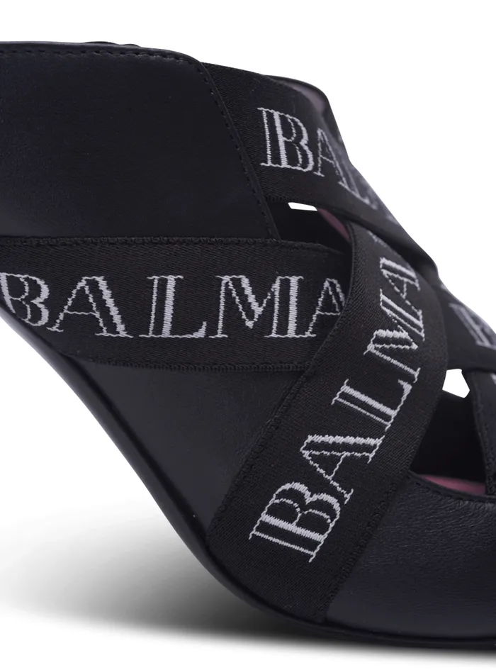 Balmain High Heels and Pumps Women Ruby Mules With Vintage Straps Black