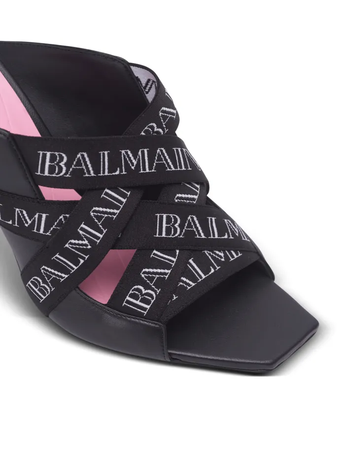 Balmain High Heels and Pumps Women Ruby Mules With Vintage Straps Black