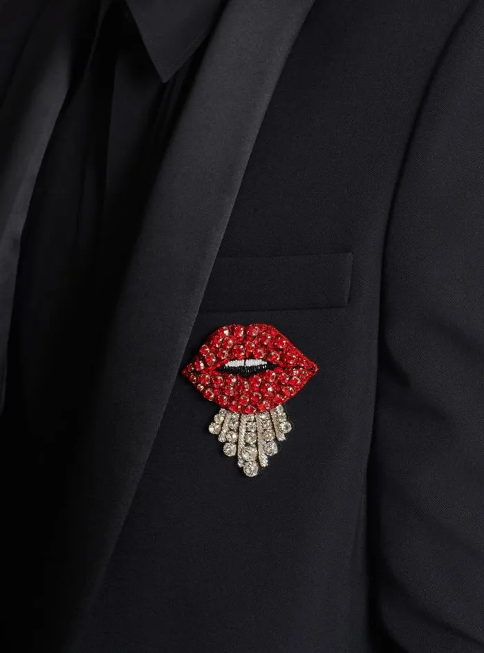 Balmain Jackets And Blazers Men Cropped Grain De Poudre Jacket With Embroidered Patch Black