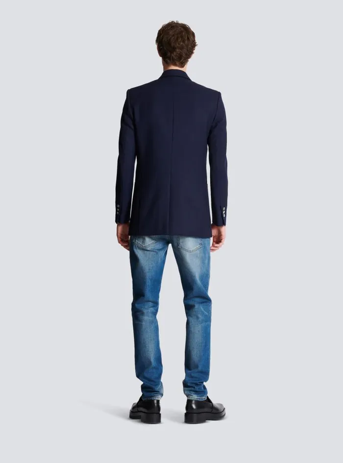 Balmain Jackets And Blazers Men Doublebreasted Buttoned Blazer Navy