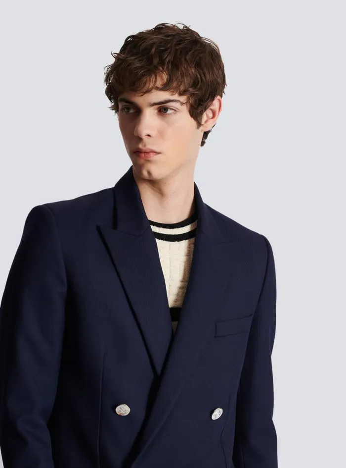 Balmain Jackets And Blazers Men Doublebreasted Buttoned Blazer Navy