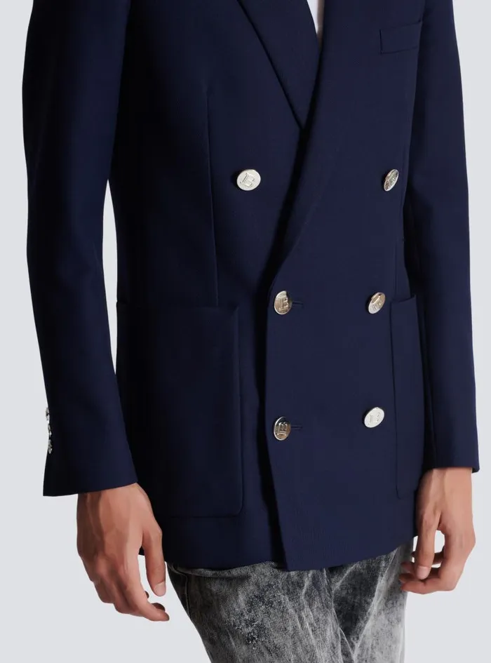 Balmain Jackets And Blazers Men Doublebreasted Buttoned Blazer Navy