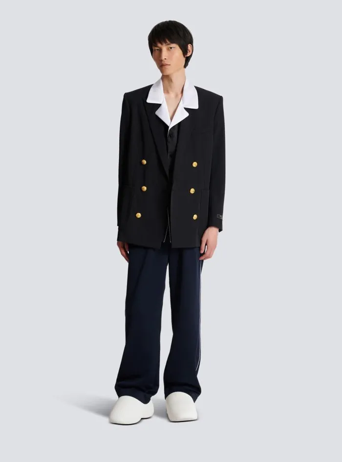 Balmain Jackets And Blazers Men Technical Wool Blazer Black