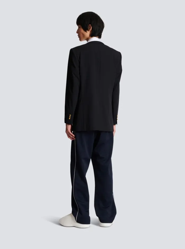 Balmain Jackets And Blazers Men Technical Wool Blazer Black