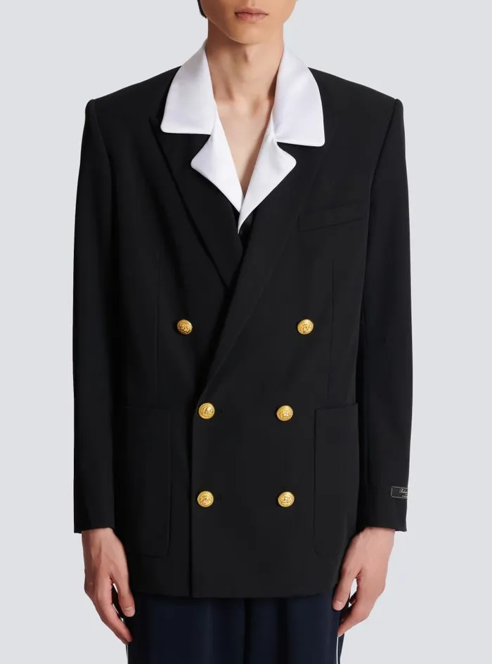 Balmain Jackets And Blazers Men Technical Wool Blazer Black