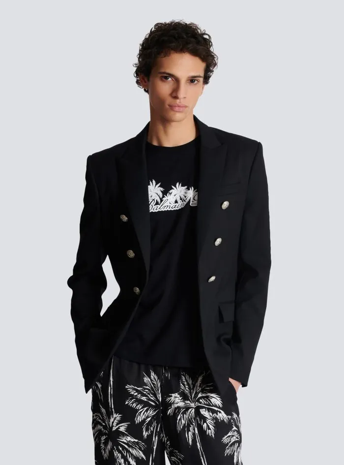 Balmain Jackets And Blazers Men Wool 6button Jacket Black