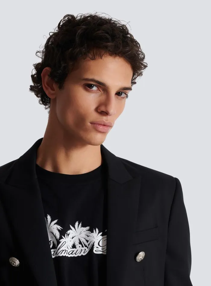 Balmain Jackets And Blazers Men Wool 6button Jacket Black
