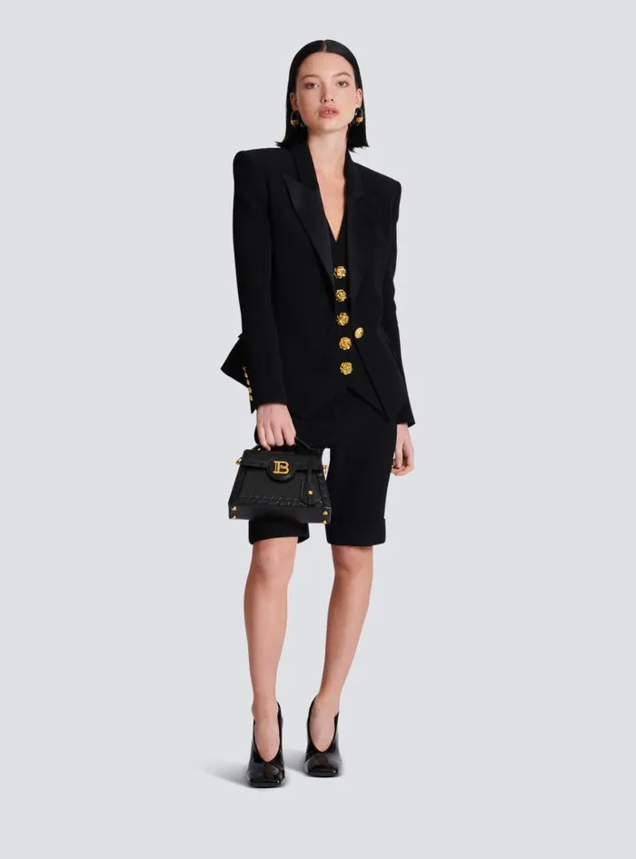 Balmain Jackets And Blazers Women 1button Crepe Jacket Black