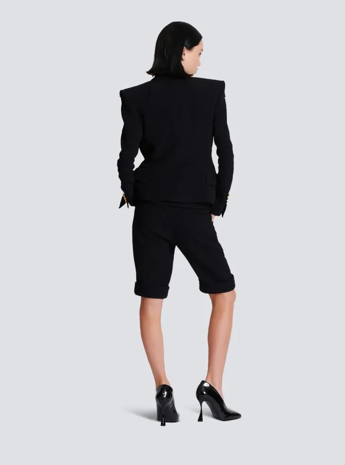 Balmain Jackets And Blazers Women 1button Crepe Jacket Black