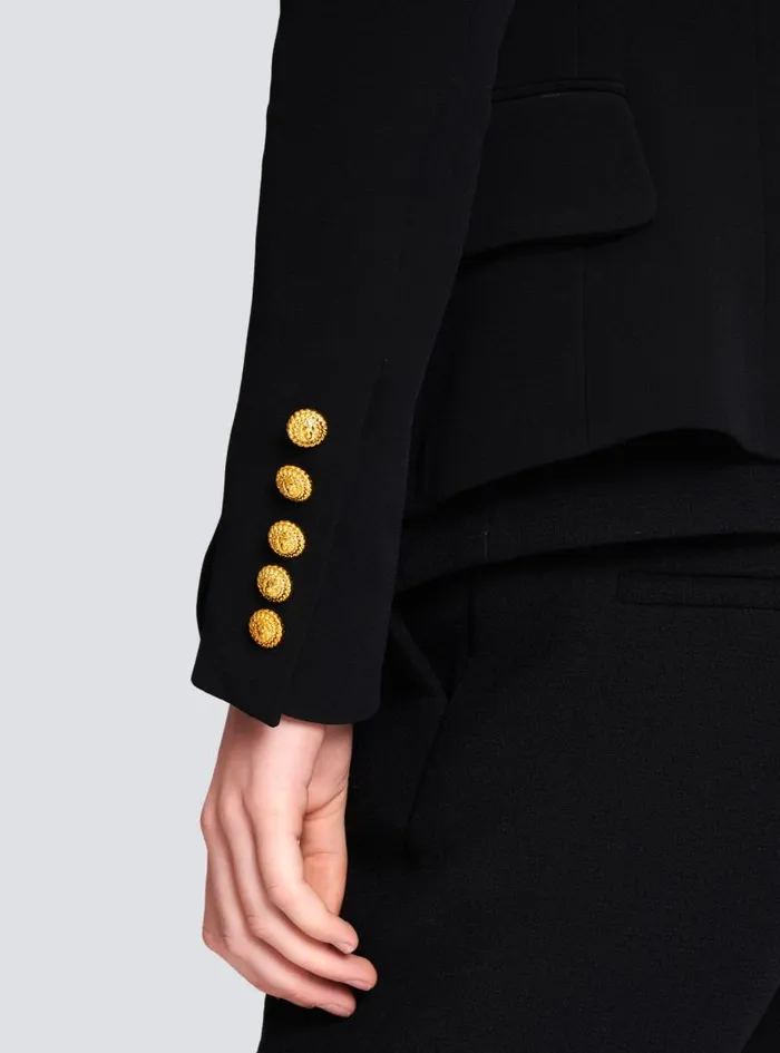 Balmain Jackets And Blazers Women 1button Crepe Jacket Black