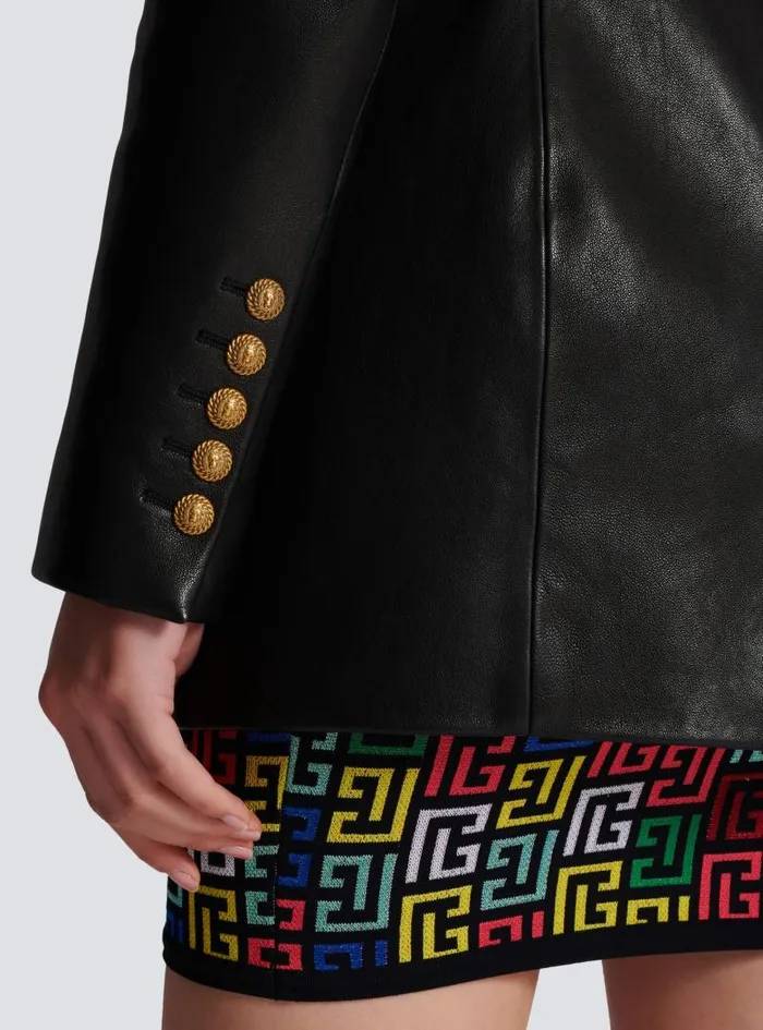 Balmain Jackets And Blazers Women 2button Leather Jacket Black