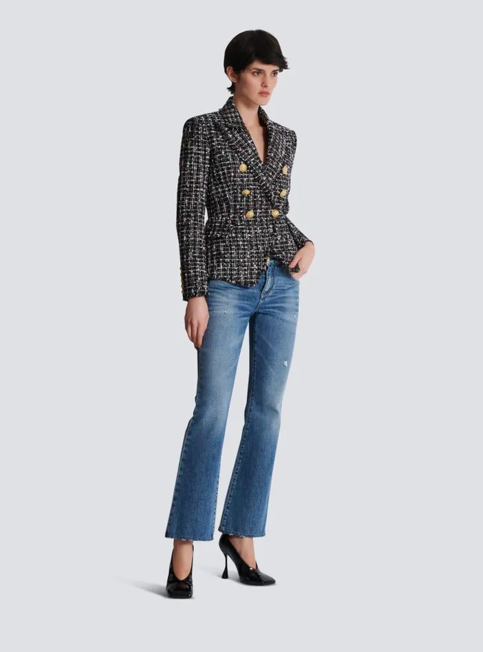 Balmain Jackets And Blazers Women 6button Tweed Jacket Black