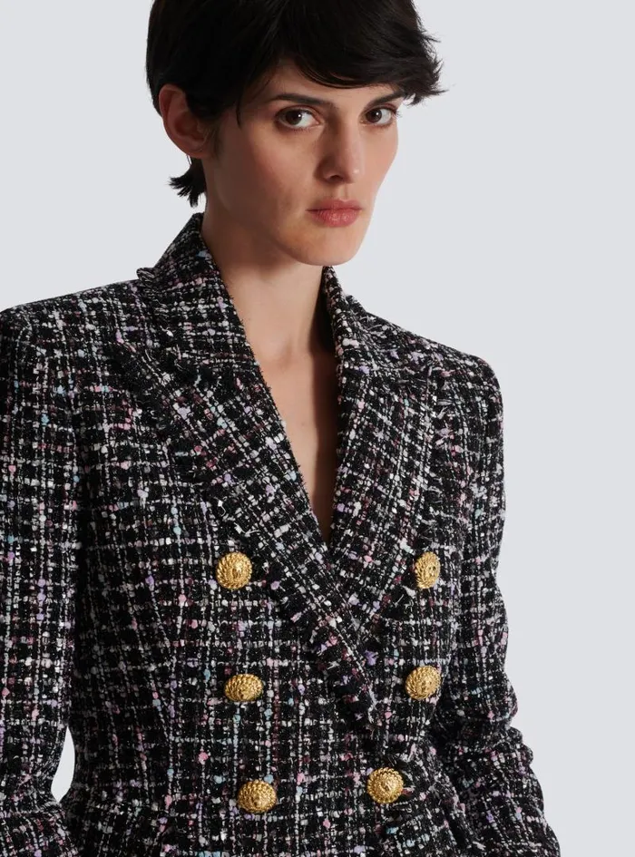 Balmain Jackets And Blazers Women 6button Tweed Jacket Black