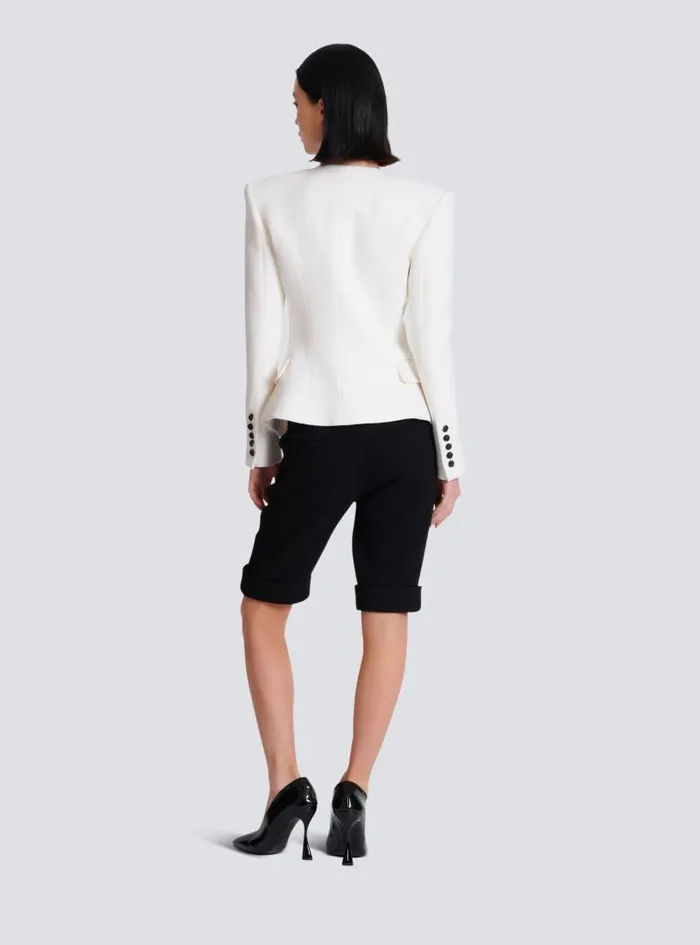 Balmain Jackets And Blazers Women 8button Double Crepe Jacket White