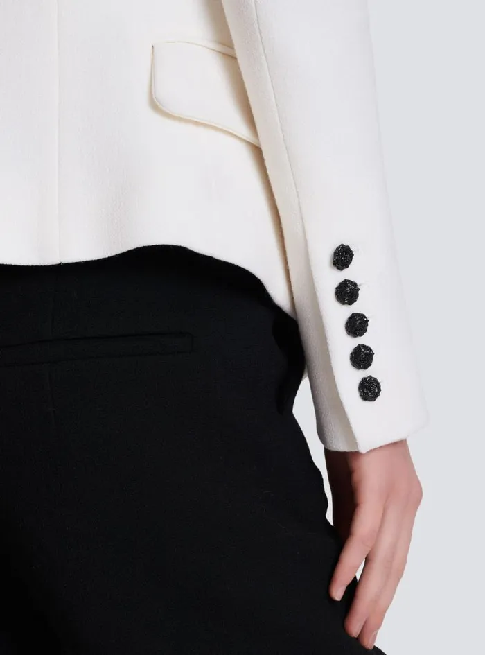 Balmain Jackets And Blazers Women 8button Double Crepe Jacket White