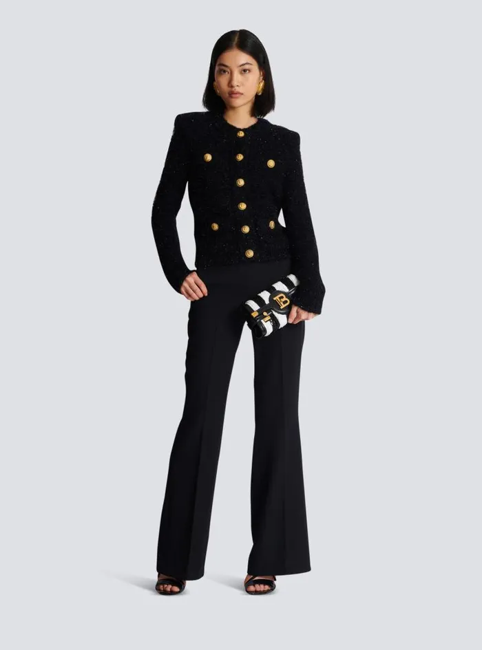 Balmain Jackets And Blazers Women Buttons Tweed Jacket Black