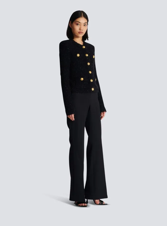 Balmain Jackets And Blazers Women Buttons Tweed Jacket Black