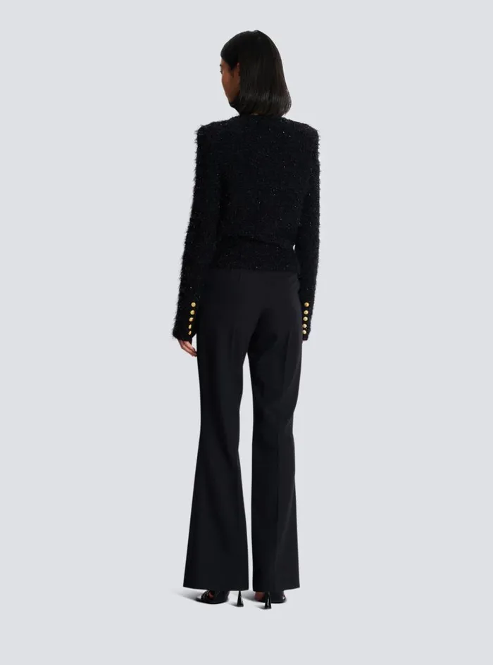 Balmain Jackets And Blazers Women Buttons Tweed Jacket Black