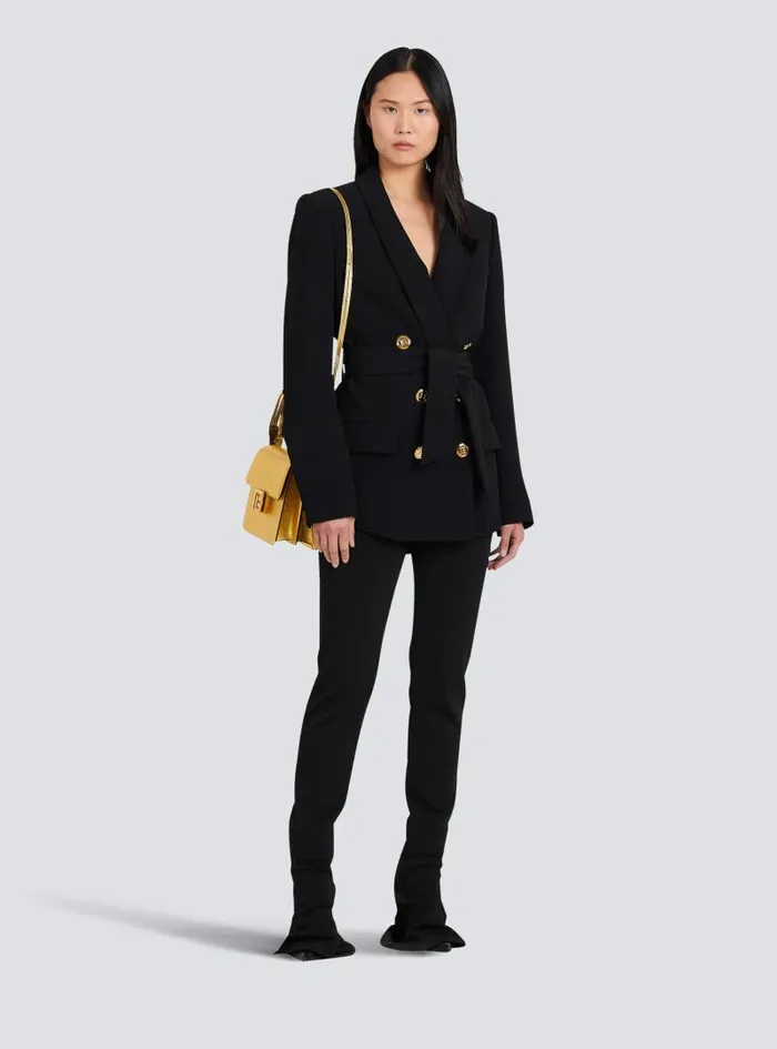 Balmain Jackets And Blazers Women Doublebreasted Fuchsia Ecodesigned Blazer Black