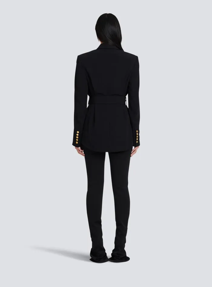 Balmain Jackets And Blazers Women Doublebreasted Fuchsia Ecodesigned Blazer Black