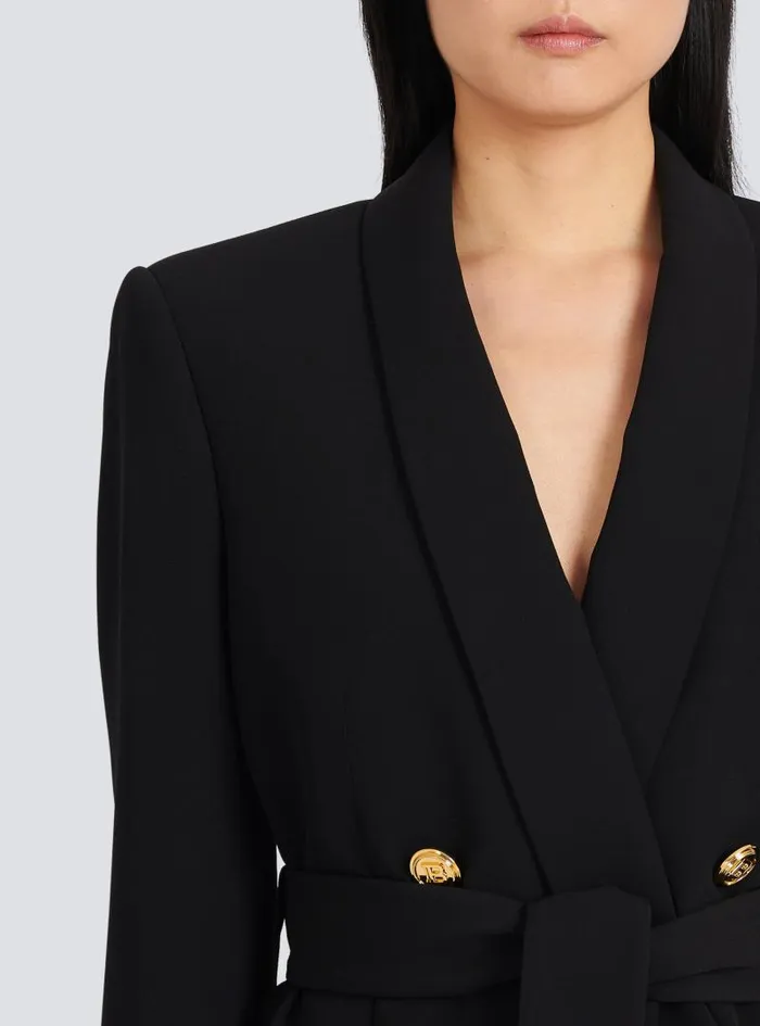 Balmain Jackets And Blazers Women Doublebreasted Fuchsia Ecodesigned Blazer Black