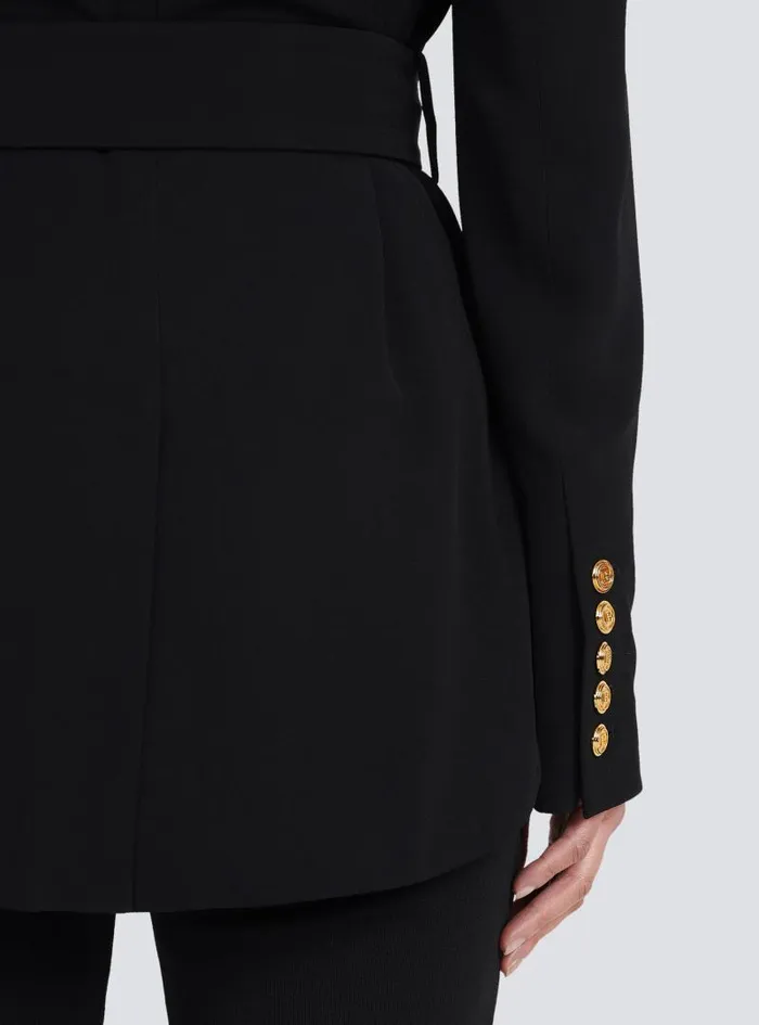 Balmain Jackets And Blazers Women Doublebreasted Fuchsia Ecodesigned Blazer Black