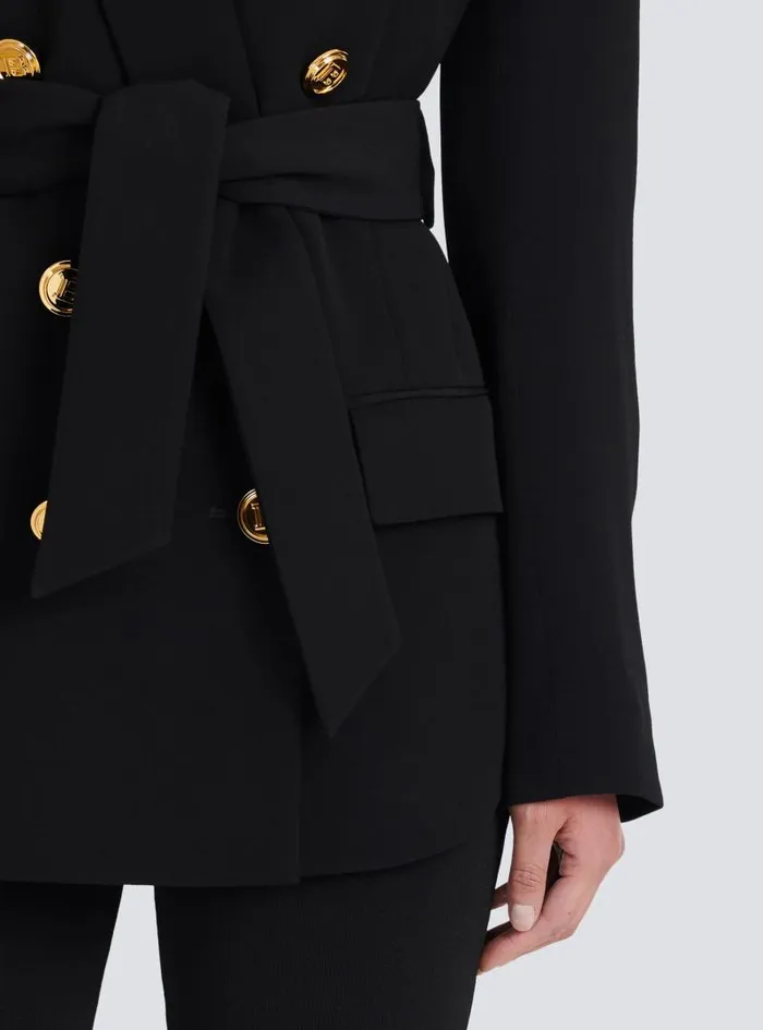 Balmain Jackets And Blazers Women Doublebreasted Fuchsia Ecodesigned Blazer Black