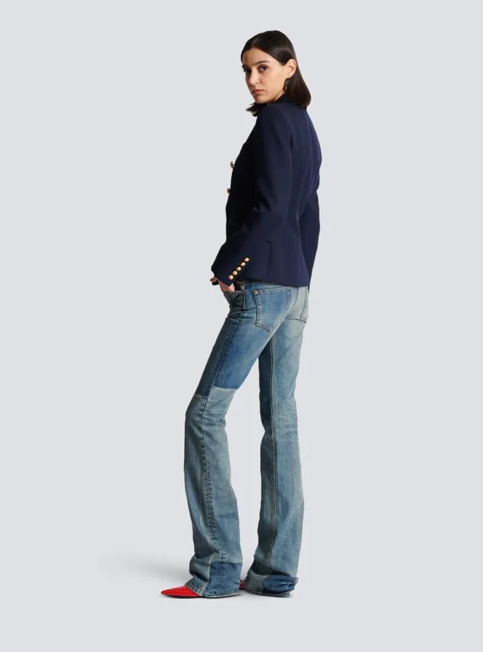 Balmain Jackets And Blazers Women Wool Doublebreasted Jacket Navy
