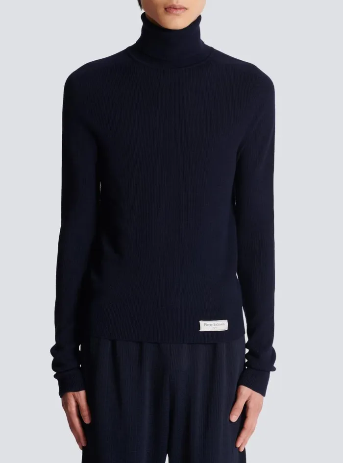Balmain Knitwear Men PB Turtleneck Navy