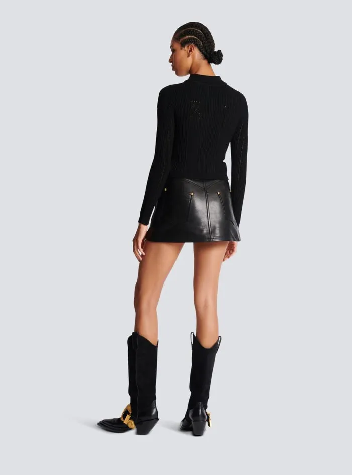 Balmain Knitwear Women Buttoned Knit Cardigan Black