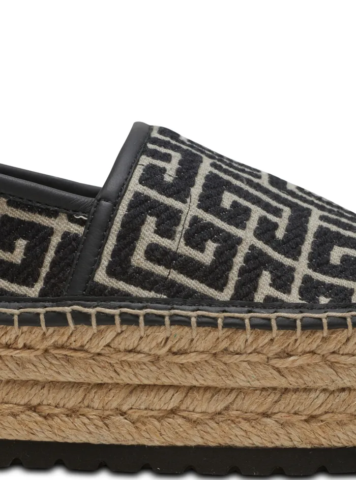 Balmain Sandals Men Alex Espadrilles With Jacquard Monogram Black