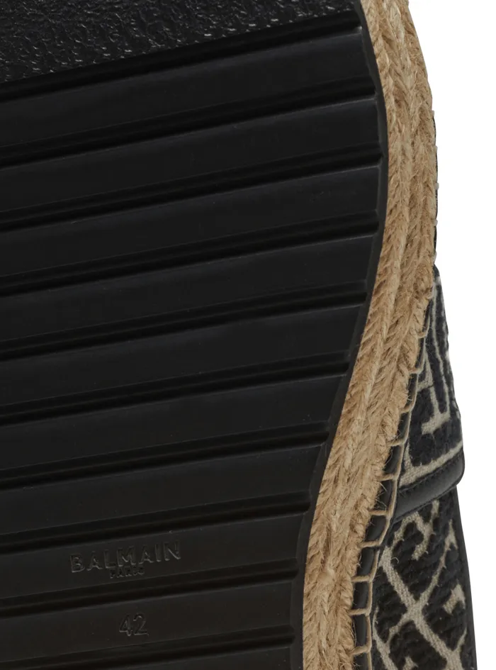 Balmain Sandals Men Alex Espadrilles With Jacquard Monogram Black