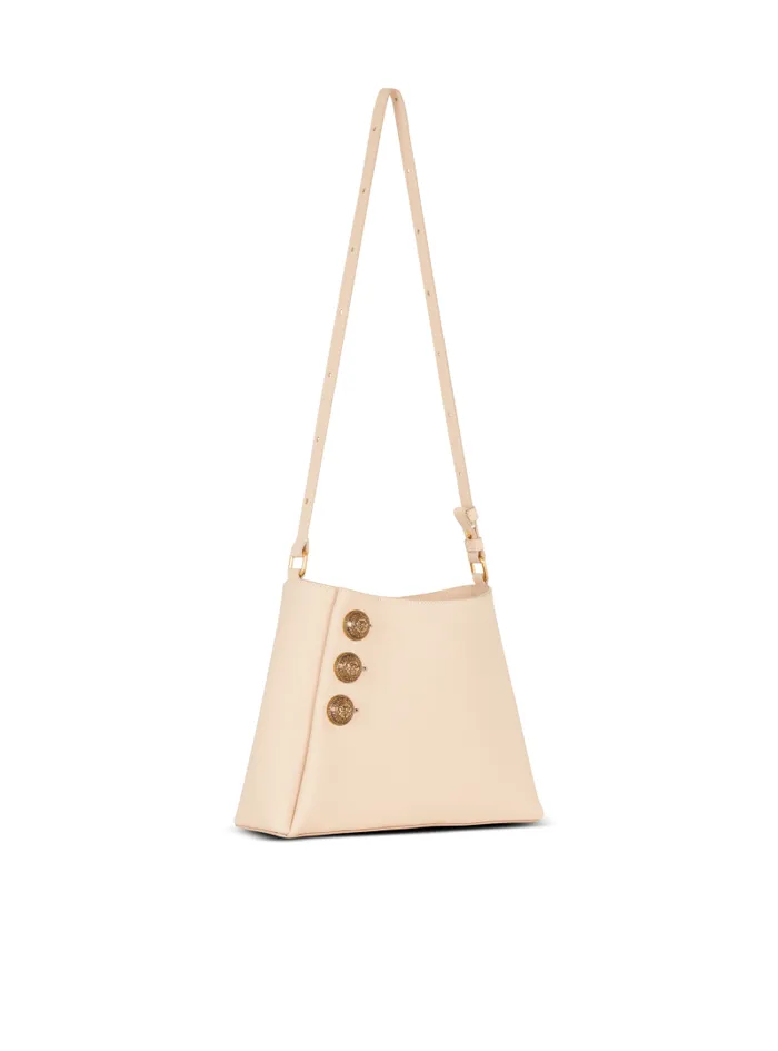 Balmain Shoulder Bags Women Emblme Handbag In Grained Leather Beige