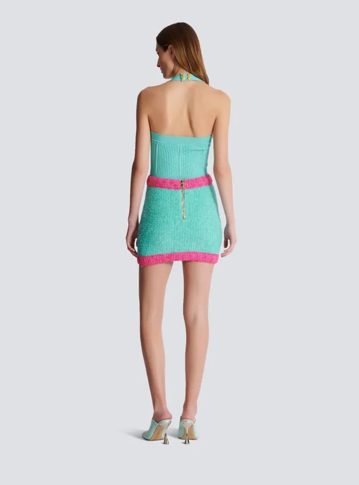 Balmain Skirts Women Twotone Buttoned Knit Skirt Multicolor
