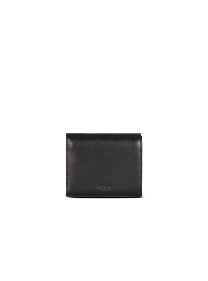 Balmain Small Leather Goods Women Calfskin BBuzz Trifold Wallet Black