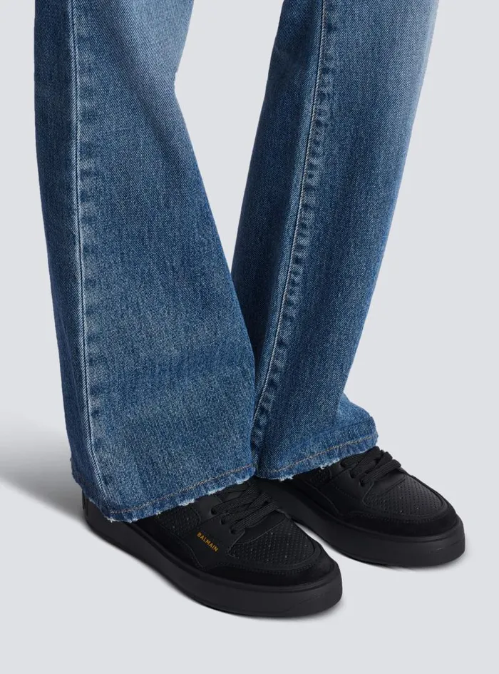 Balmain Sneakers Women BCourt Flip Trainers In Calfskin Black