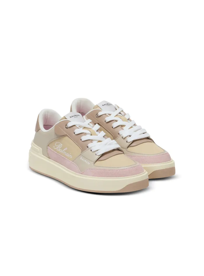 Balmain Sneakers Women BCourt Flip Trainers In Calfskin Pink