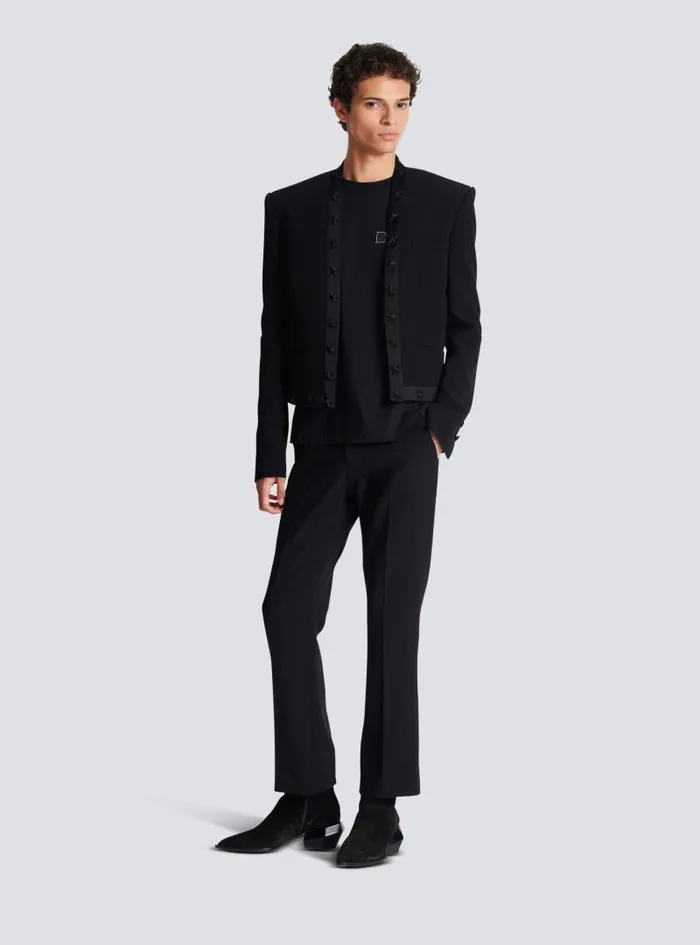 Balmain Sportswear Men Tshirt With Pierre Label Black