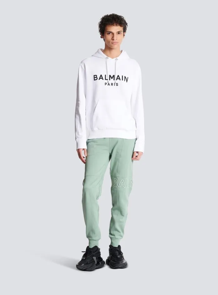 Balmain Sweatshirts Men Paris Hoodie White