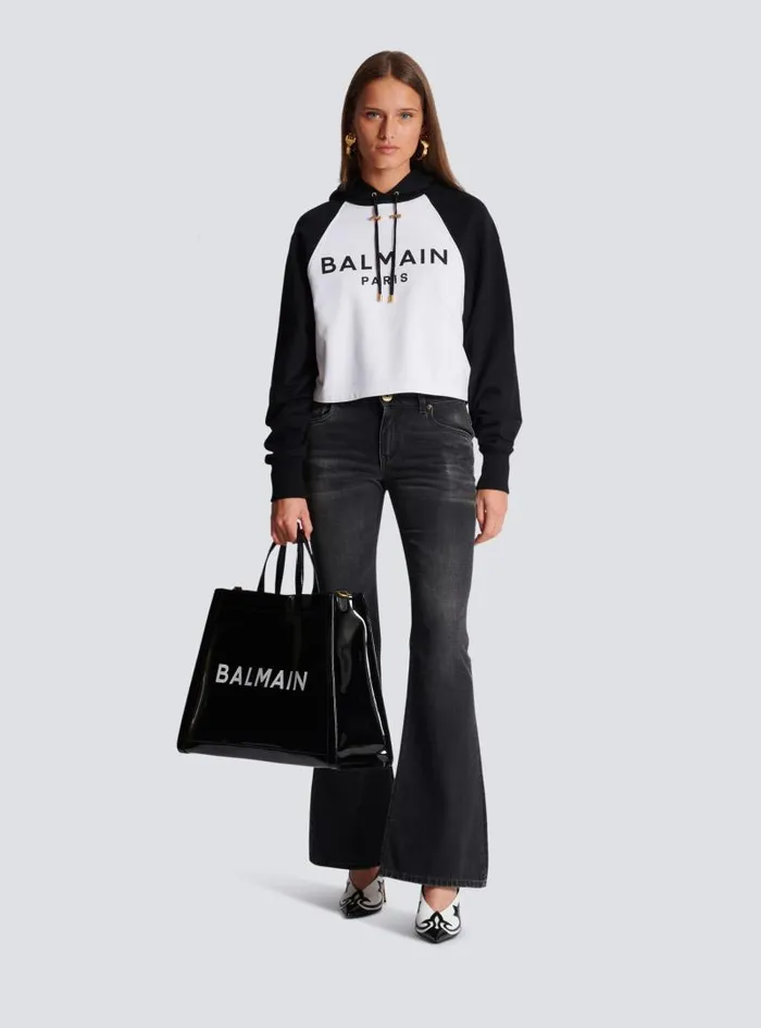 Balmain Sweatshirts Women Paris Hoodie Black